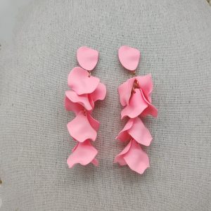 Pendientes pétalos rosas